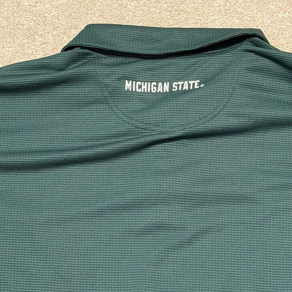 Nike Michigan State Polo Shirt Mens Xl Green Dri-Fit Spartans‎ SS Vtg Nike Team